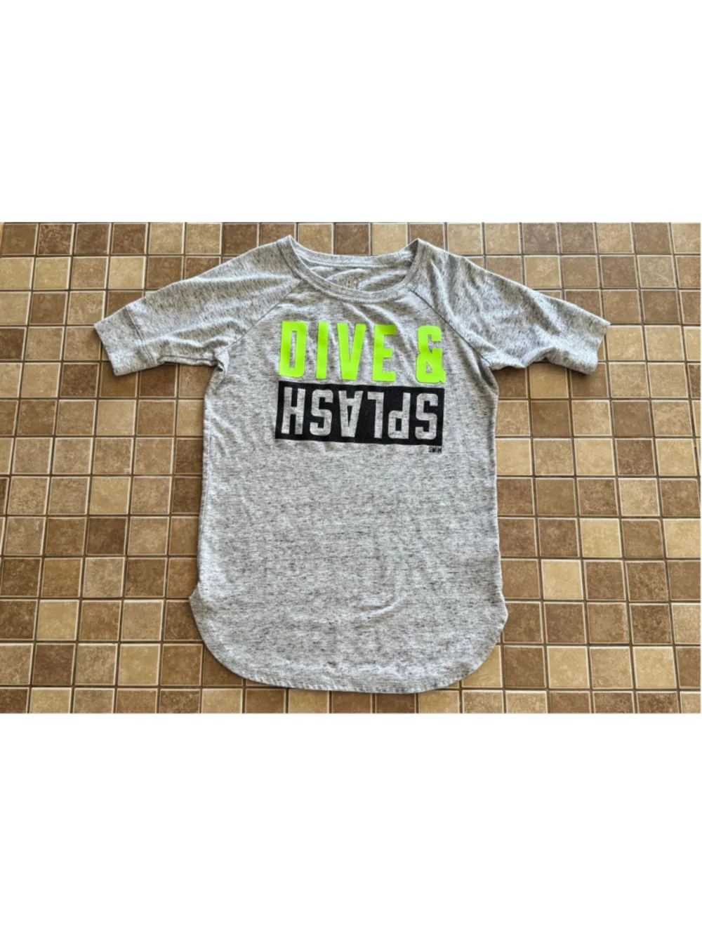 Girls Justice Gray Green Short Sleeve Tee Size 10